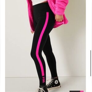 VS Pink Black Striped Leggings
